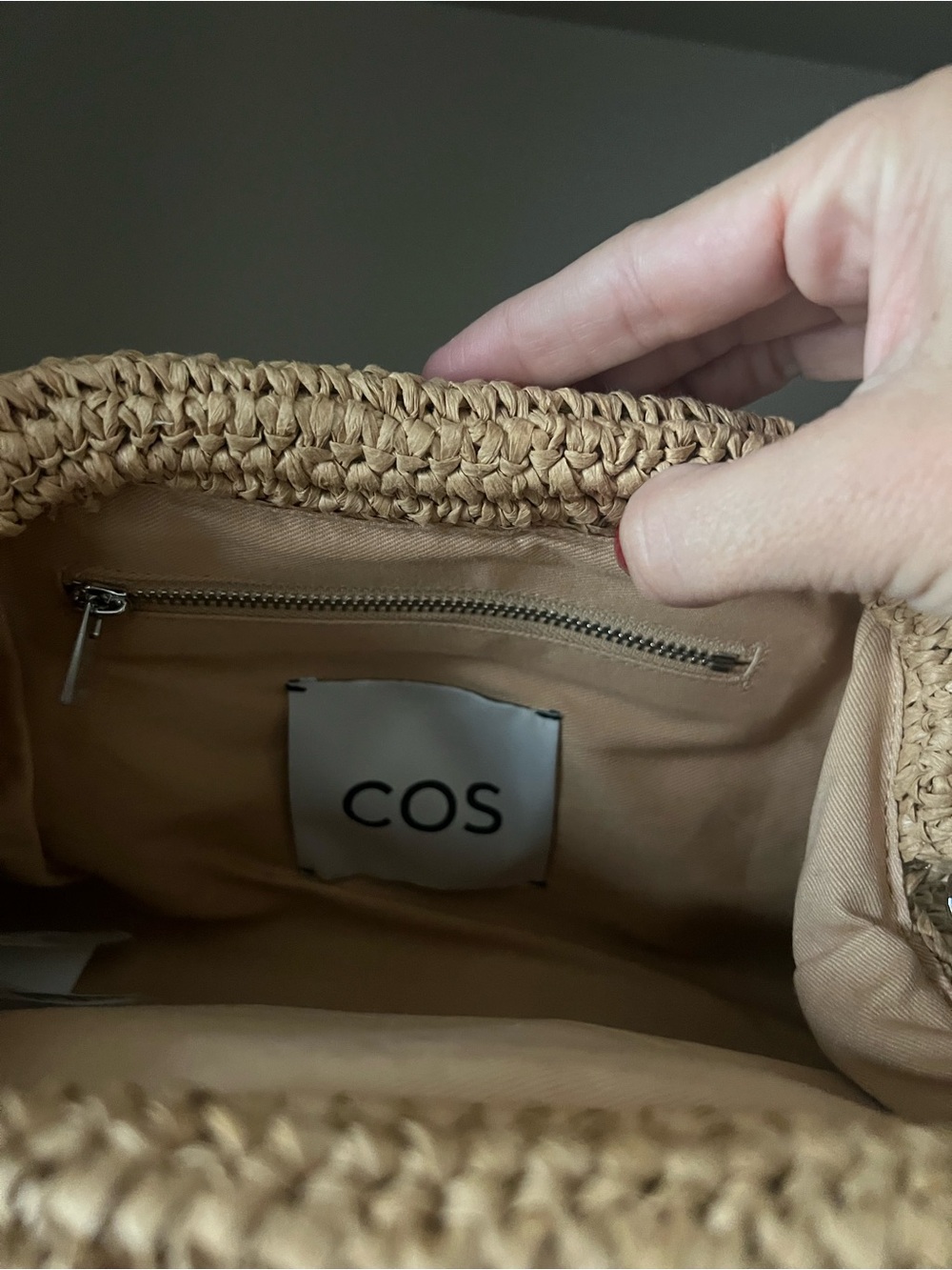 COS Clutch Bag framed Raffia Clutch Original Beige Sold Out - Picture 7 of 10